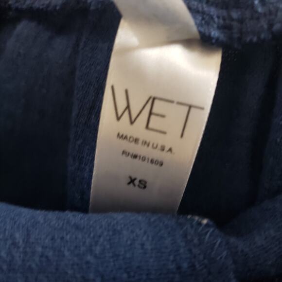 NEW!! WET Women SIZE XS Linen Blend Melodie Flounce Mermaid Skirt Steel Blue - Picture 11 of 15